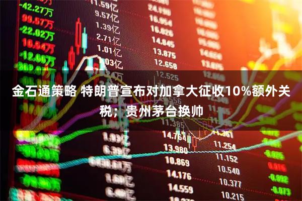金石通策略 特朗普宣布对加拿大征收10%额外关税；贵州茅台换帅